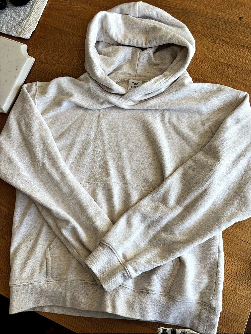 Tna Airy Fleece Perfect Hoodie in Heathered Cream Size Medium